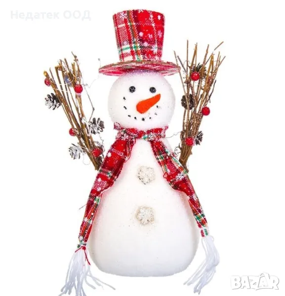 Коледна, декоративна, фигура, снежен, шапка,  30 см, снимка 1