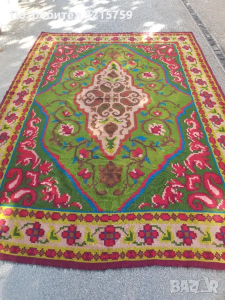 19век, тетевенски голям вълнен килим, рядък ,3.50 х 2.60м., снимка 1