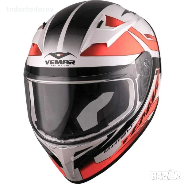 Намаление!Мото Каска VEMAR GHIBLI BASE Gloss Orange ,размер S 55-56, снимка 1