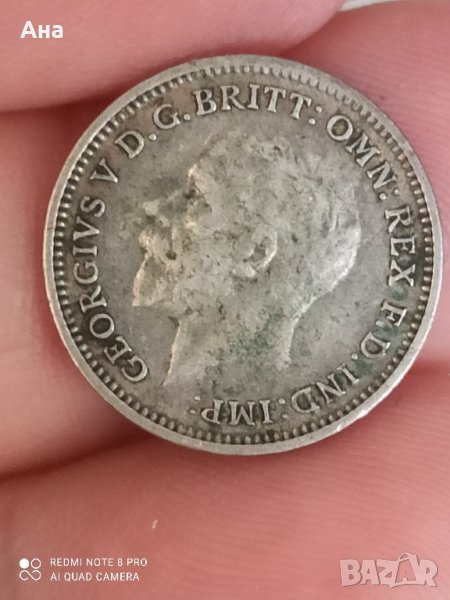 3 пени 1931 г сребро Великобритания , снимка 1