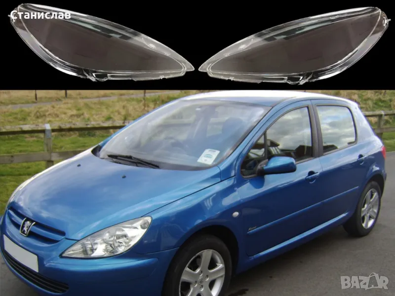 Стъкла (капаци) за фарове за Peugeot 307, снимка 1