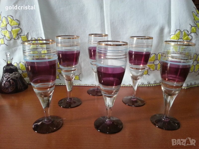 Ретро стъклени чаши за вино , снимка 1