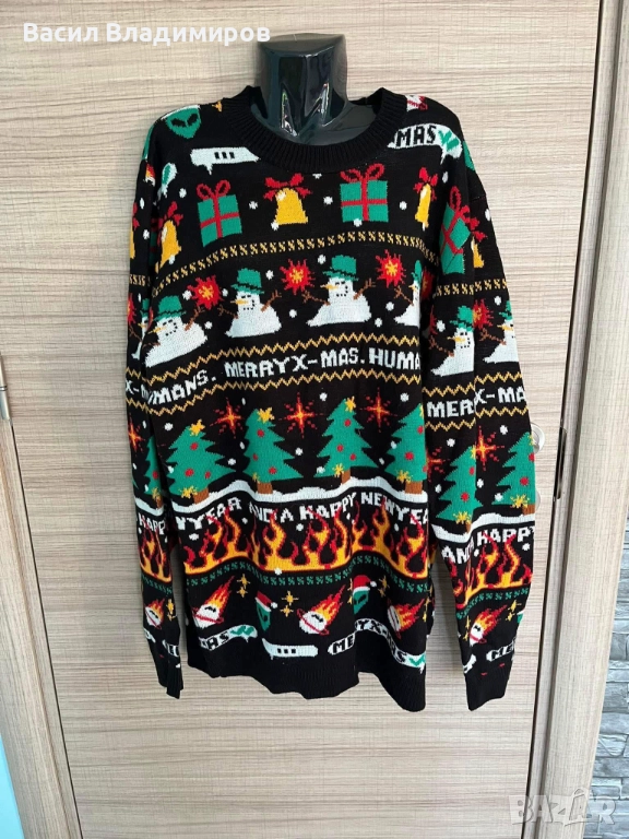 Коледен мъжки пуловер, снимка 1