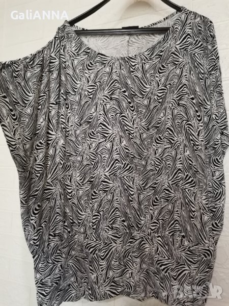 СТРАХОТНА ТУНИКА В БЯЛО И ЧЕРНО 3XL-4XL, снимка 1