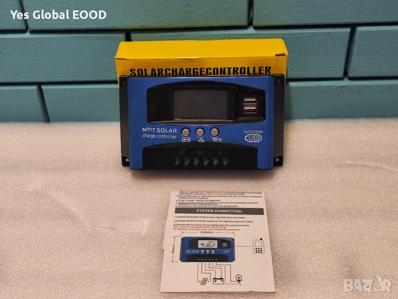 Y&H MPPT 60A соларен контролер 12V/24V с LCD и USB, снимка 1