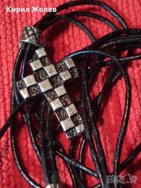 МОДНО СРЕБЪРНО КОЛИЕ с АРТ КРЪСТЧЕ ЛАКИРАНО СРЕБРО 925 ПРОБА 34506, снимка 1