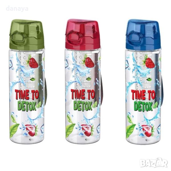 4088 Бутилка за вода с инфузер за плодове Detox, 700мл, снимка 1