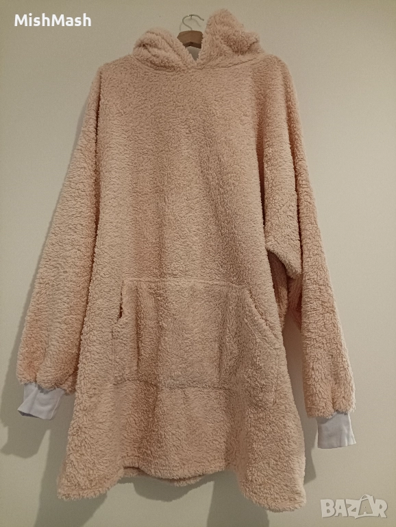 Плюшено розово худи/суитшърт, снимка 1