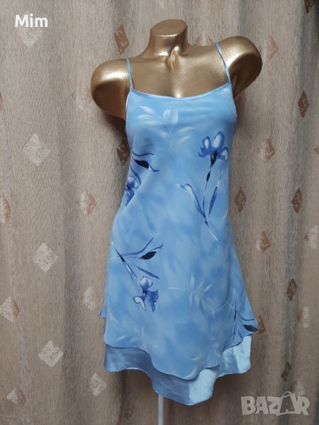 М/L Светло синя сатенена нощница , снимка 1