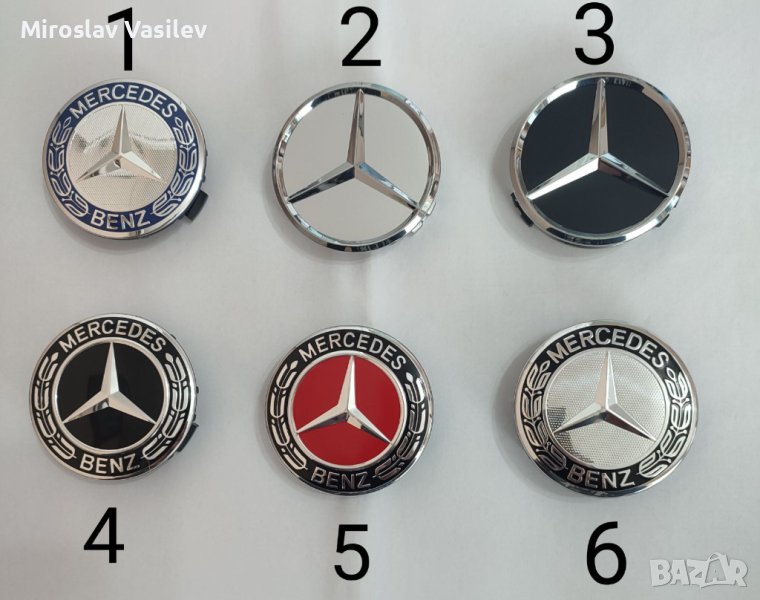 Капачки за джанти Mercedes 75 mm НОВИ!, снимка 1