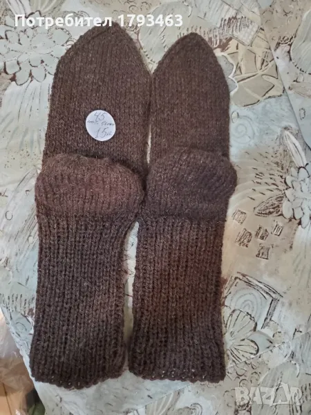 Ръчно плетени мъжки чорапи от вълна размер 45, снимка 1