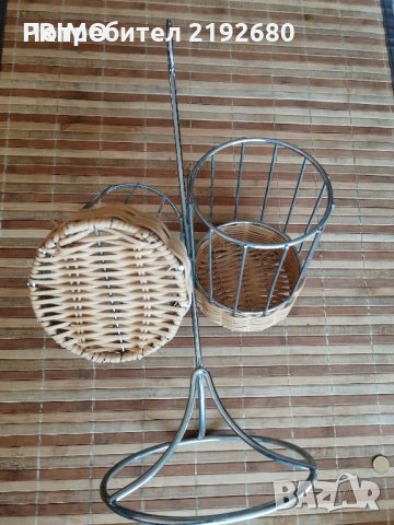 Метална стойка за две бутилки, снимка 1
