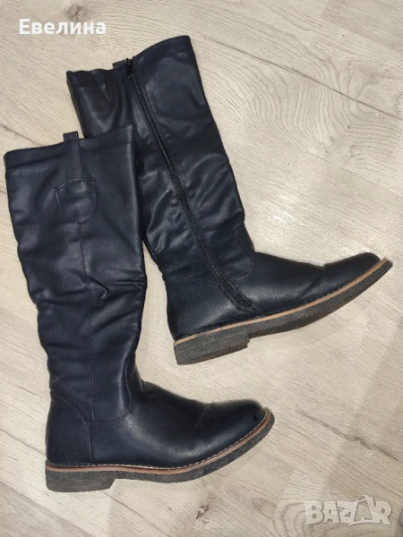 Дамски ботуши на нисък ток, черни Tendenz, номер 40, снимка 1