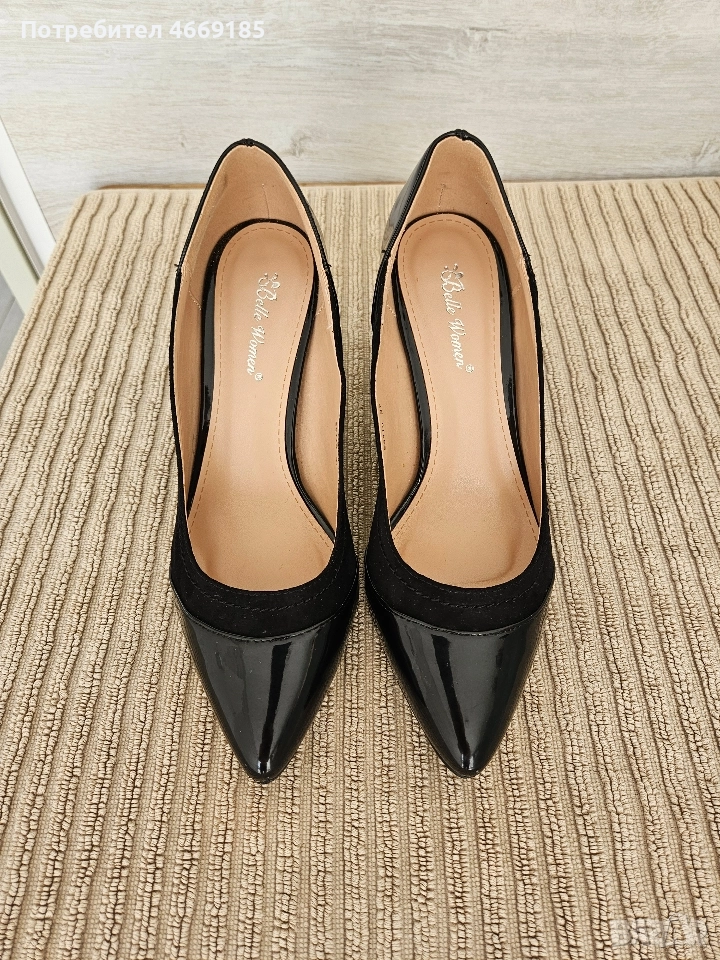 елегантни обувки с нисък ток 6см. , много запазени., снимка 1