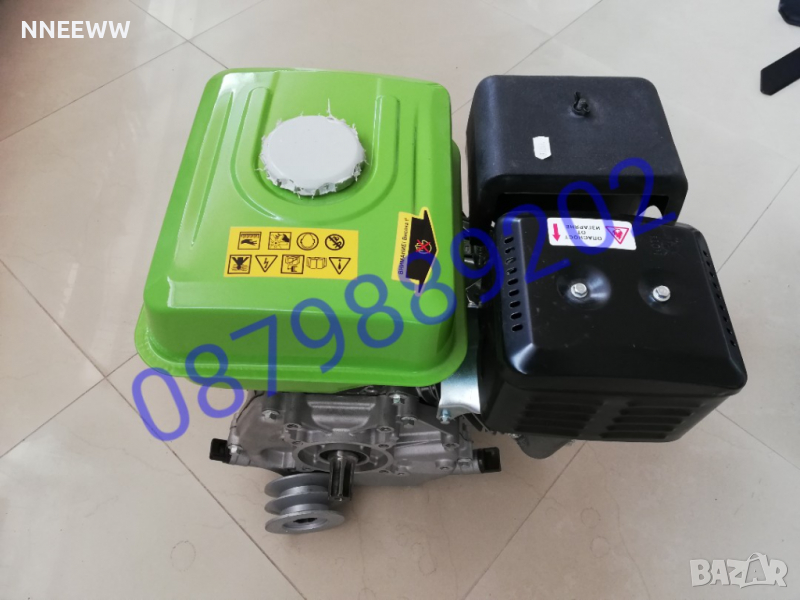 Двигател с шайба, шлици за мотофреза, мотоблок 170F 7 к.с., снимка 1