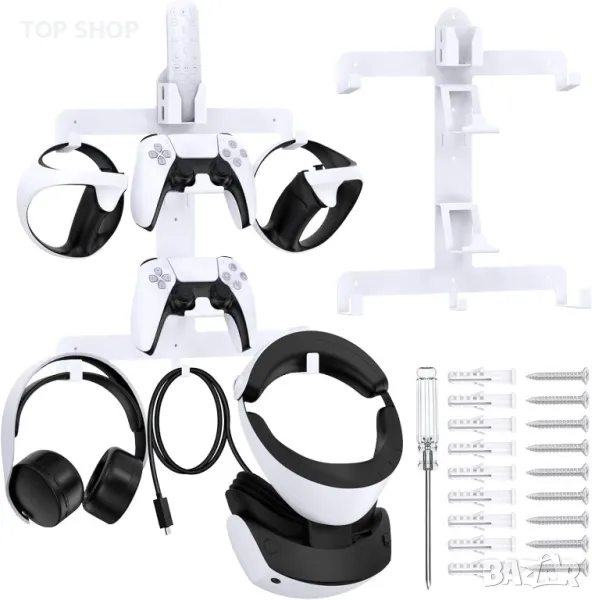 Стойка за стенен монтаж за аксесоари за игри PS5 и VR2, снимка 1