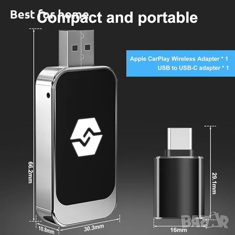 ZUOQIANG 2 в 1 безжичен Carplay адаптер, снимка 6 - Друга електроника - 50905838