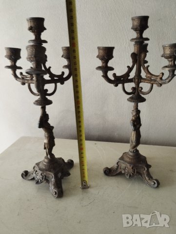 два барокови свещници-комплект, снимка 4 - Други ценни предмети - 41931898