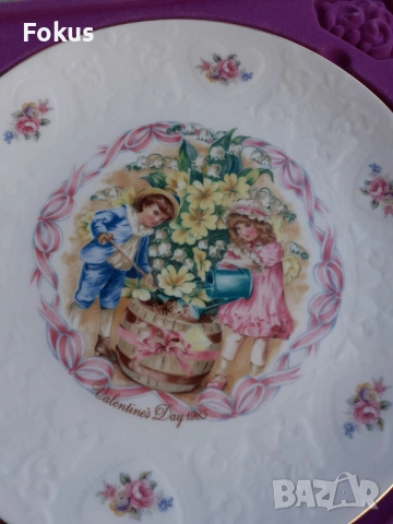 Колекционерска чиния Royal Doulton Valentines Day 1985, снимка 2 - Антикварни и старинни предмети - 53444904