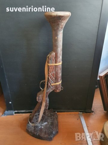 Стар дървен сувенир - свещник, снимка 1
