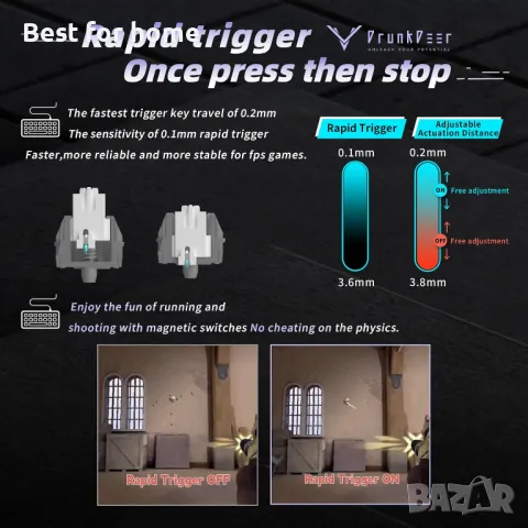 Механична клавиатура Магнитен превключвател, снимка 4 - Клавиатури и мишки - 49565304