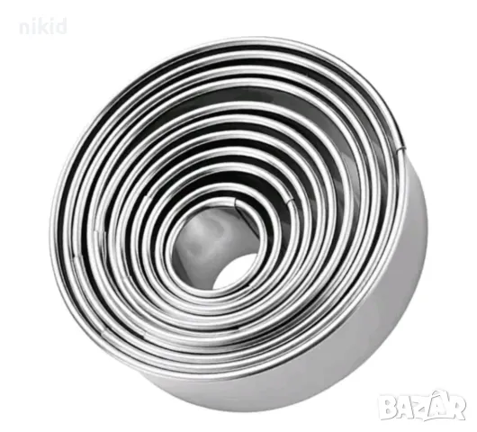 11 размера кръг кръгове кръга ринг цилиндър резец форми форма за тесто фондан сладки бисквитки резци, снимка 7 - Форми - 49995818