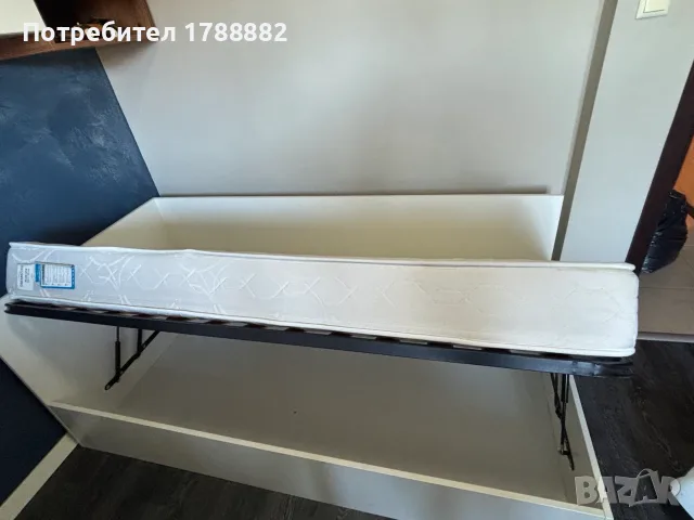 Легло с повдигащ механизъм и матрак (90x190 см), снимка 5 - Спални и легла - 56247041