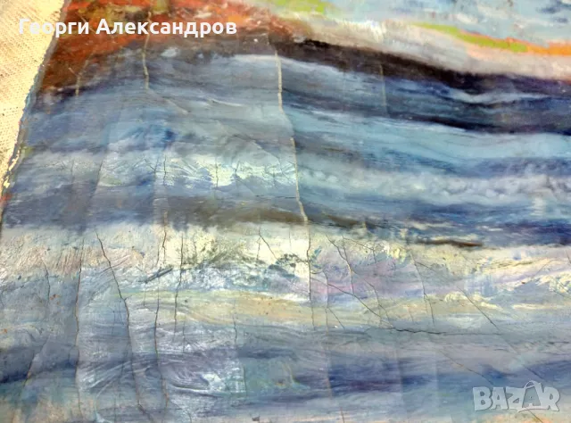 Стара МАСЛЕНА КАРТИНА - МОРЕ, снимка 7 - Антикварни и старинни предмети - 48073536