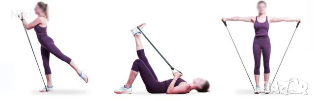 Дамски Ластици за йога, фитнес, снимка 3 - Йога - 50462402