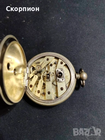 Швейцарски джобен часовник 1900г. с посребрени капаци - с ключе - ПЕРФЕКТЕН - ПРОМОЦИЯ, снимка 9 - Джобни - 50421505