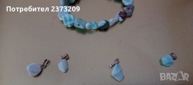 Висулки и гривна от ларимар, снимка 4 - Бижутерийни комплекти - 53657917