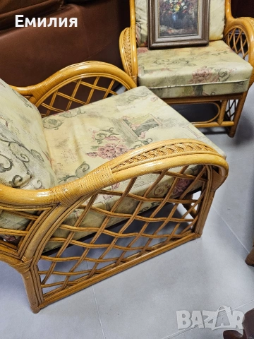 ратанов комплект, снимка 2 - Градински мебели, декорация  - 53193708