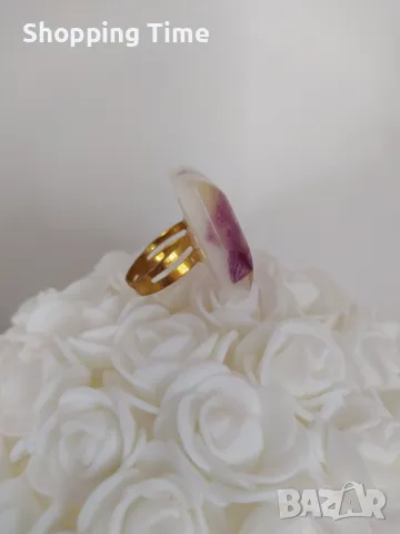 НОВ регулируем пръстен ръчна изработка, епоксидна смола, Спиди/лично предаване, снимка 3 - Пръстени - 48343807