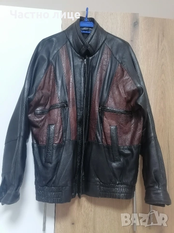 Ххл Естествена кожа мъжко яке, ГО 68 см, дължина 73 см. 