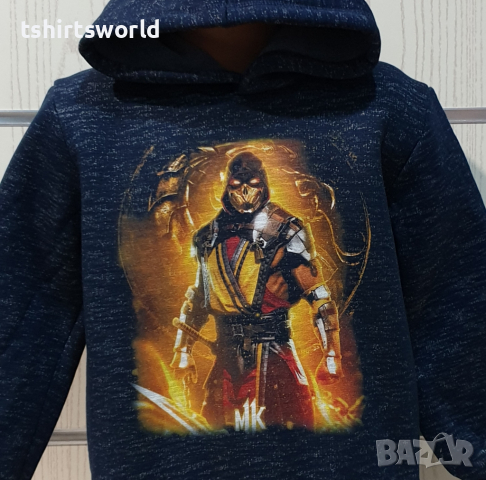 Нов детски суичър с дигитален печат Mortal Kombat, MK в цвят тъмносин меланж, снимка 7 - Детски анцузи и суичери - 36350797