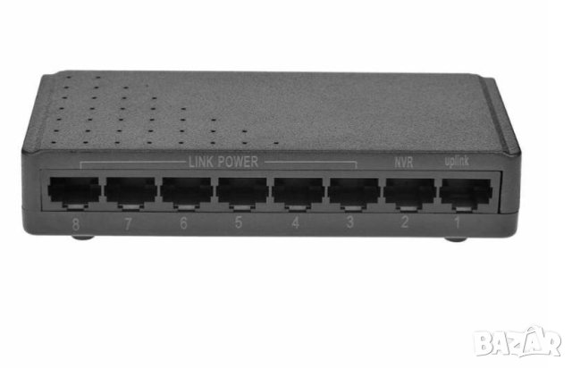 8x Port Poe Switch 6x PоE + 2x Uplink Порт Мрежови 8x Портa РоЕ Суич NVR IP Камери PoE Камери XVR+++, снимка 5 - Суичове - 41283948