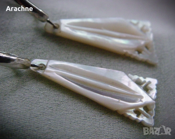 Рядко красив йерусалимски комплект- седеф, сребро, снимка 3 - Бижутерийни комплекти - 47724845