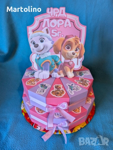 Картонена торта Скай и Еверест пес патрул