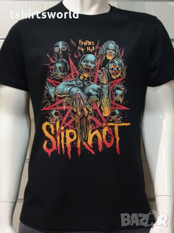 Нова мъжка тениска с дигитален печат на музикалната група SLIPKNOT - Prepare For Hell , снимка 3 - Тениски - 34834113