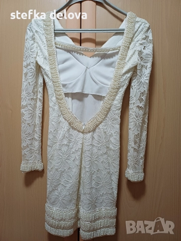 Официална рокля с дантела и перли, снимка 2 - Рокли - 52912861