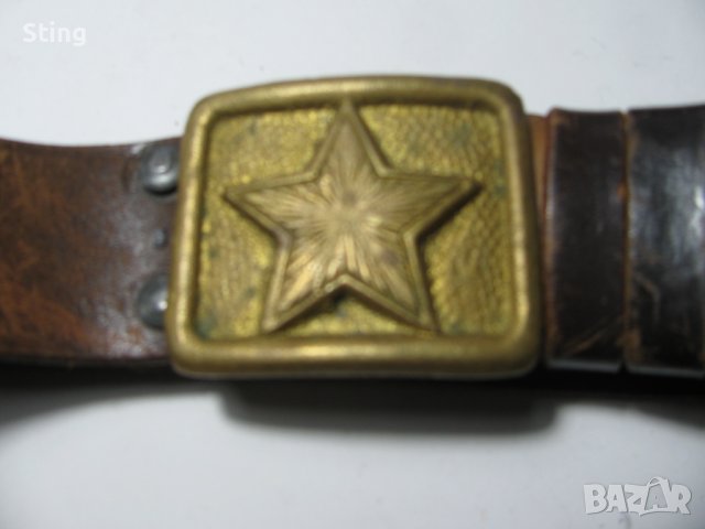 Колан Войнишки Кожен Оригинален от 70 те, снимка 1