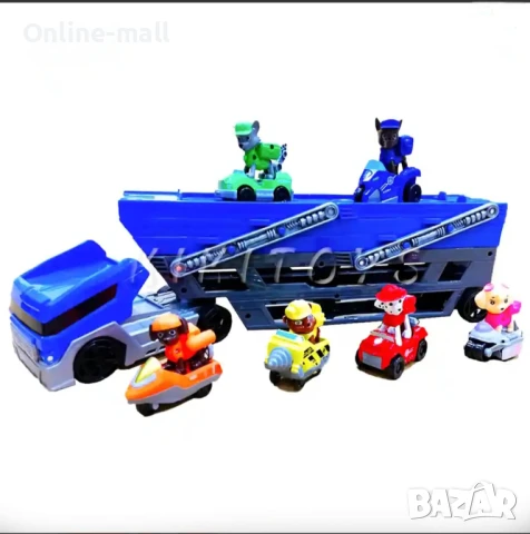 Голям Камион Пес Патрул на 3 етажа с рампа и 6 броя кученца с колички, снимка 4 - Коли, камиони, мотори, писти - 51235198