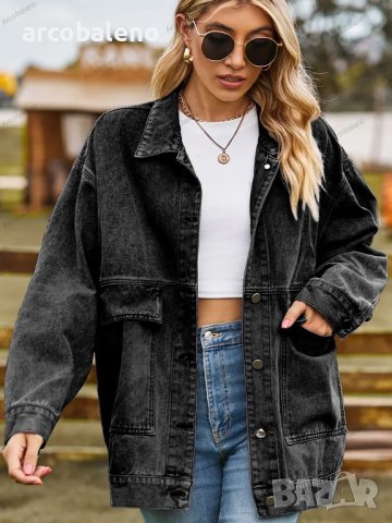 Модно дамско универсално свободно класическо дънково яке, 3цвята , снимка 16 - Якета - 42097370