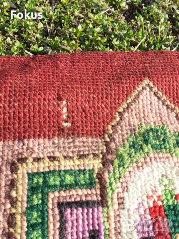 Старо ръчно тъкано килимче черга рогозка килим пътека, снимка 7 - Антикварни и старинни предмети - 44390989