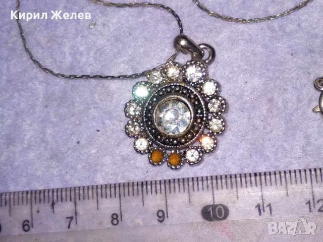 СРЕБРИСТО ВИНТИДЖ АРТ КОЛИЕ с МЕДАЛЬОН с ИСКРЯЩИ ФАСЕТИРАНИ КРИСТАЛИ 31797, снимка 11 - Колиета, медальони, синджири - 41682647
