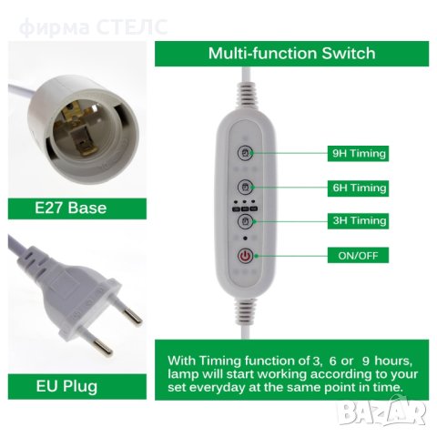 Лампа за отглеждане на растения STELS, Трипод, 240 LED, Черен , снимка 8 - Други - 41687115