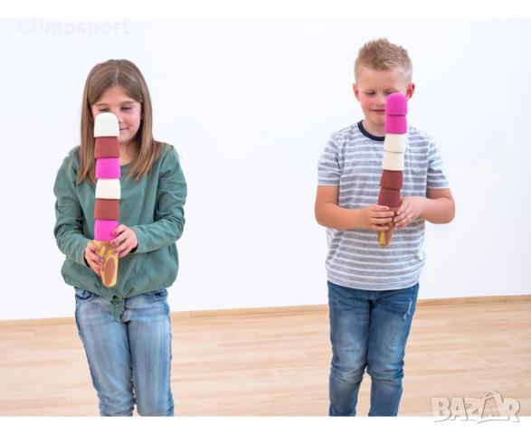 Балансираща игра Сладоледена кула 2 кофички за сладолед и 12 топки. , снимка 3 - Играчки за стая - 52182808