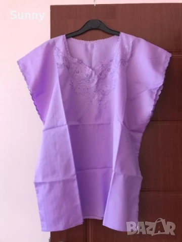 Дамска Копринена Блуза с Къс Ръкав Лятна блуза, снимка 3 - Ризи - 41554812