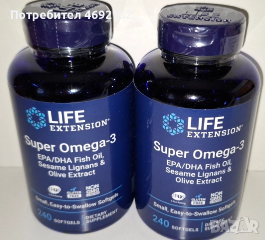 Super Omega-3 EPA/DHA със сусамови лигнани и екстракт от маслина, Life Extension, 240 капсули, снимка 7 - Хранителни добавки - 52897479