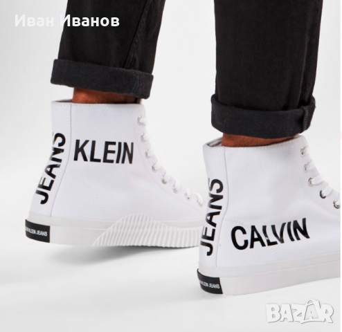 Кецове CALVIN KLEIN JEANS Iacopo Canvas  номер38,5- 39 , снимка 5 - Кецове - 36094099